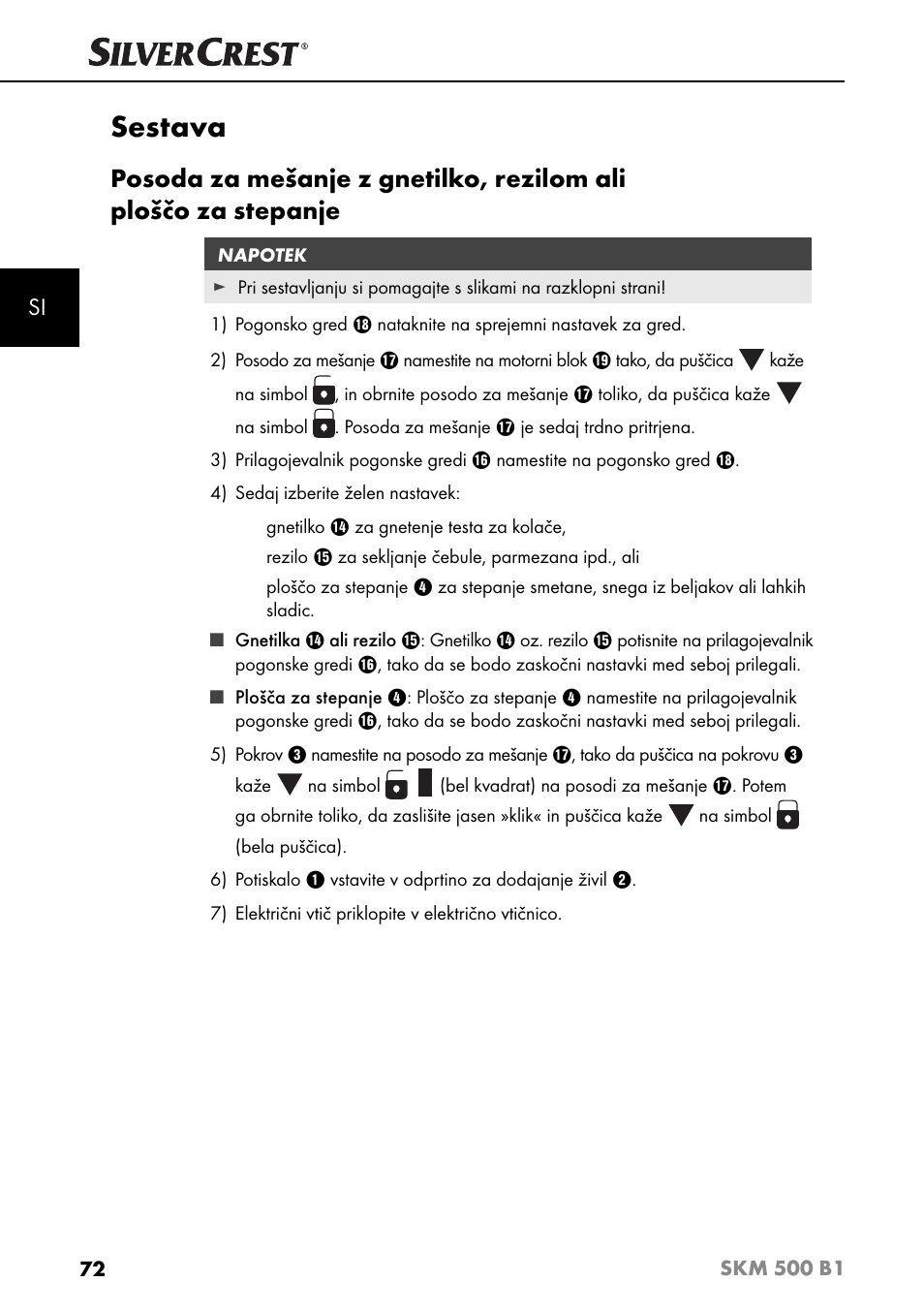 Sestava | Silvercrest SKM 500 B1 User Manual | Page 75 / 193