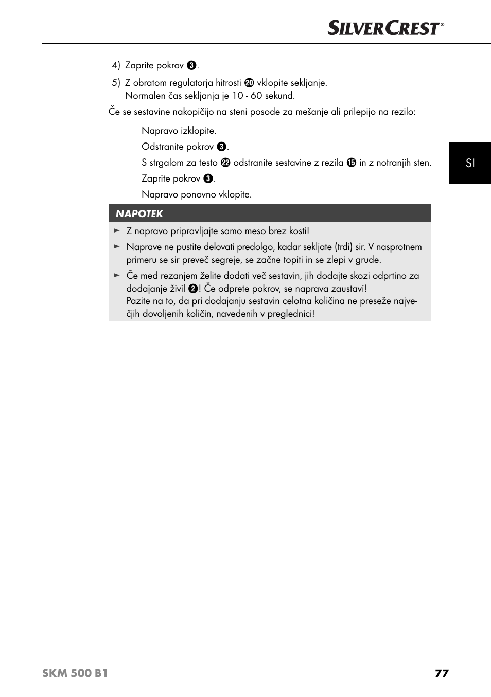 Silvercrest SKM 500 B1 User Manual | Page 80 / 193