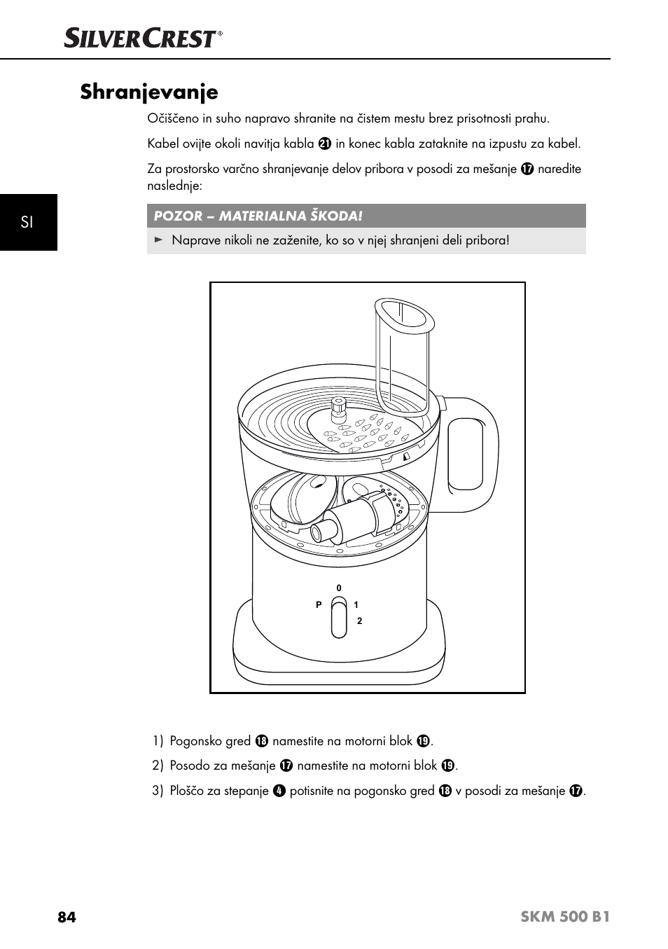 Shranjevanje | Silvercrest SKM 500 B1 User Manual | Page 87 / 193