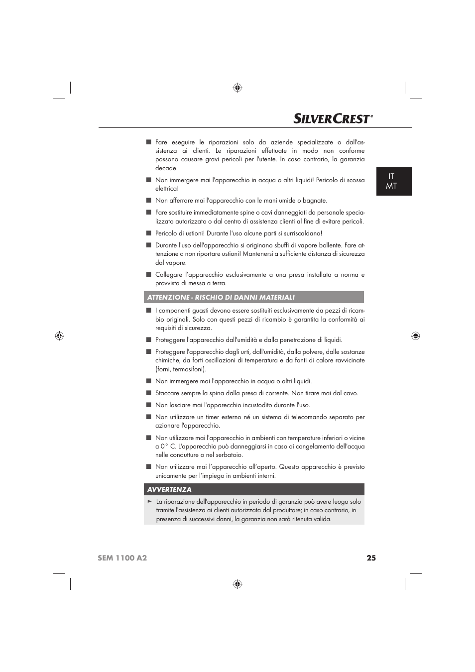 It mt | Silvercrest SEM 1100 A2 User Manual | Page 27 / 102