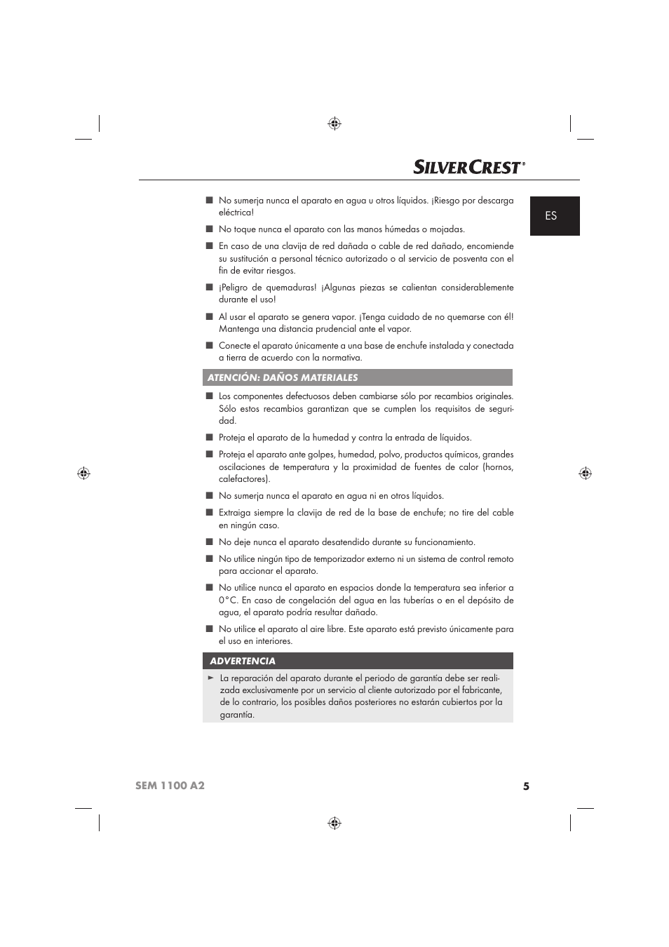 Silvercrest SEM 1100 A2 User Manual | Page 7 / 102