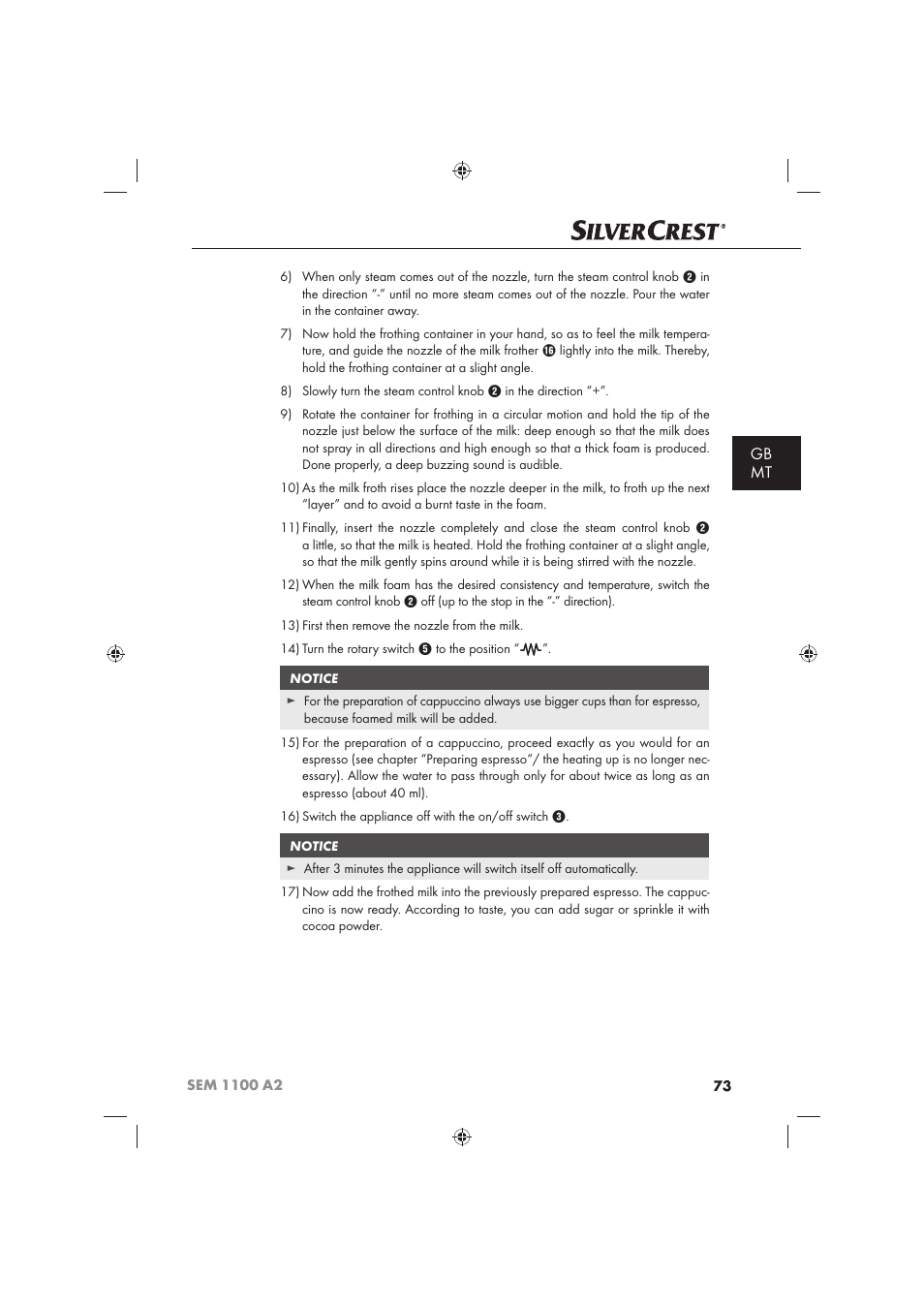 Gb mt | Silvercrest SEM 1100 A2 User Manual | Page 75 / 102