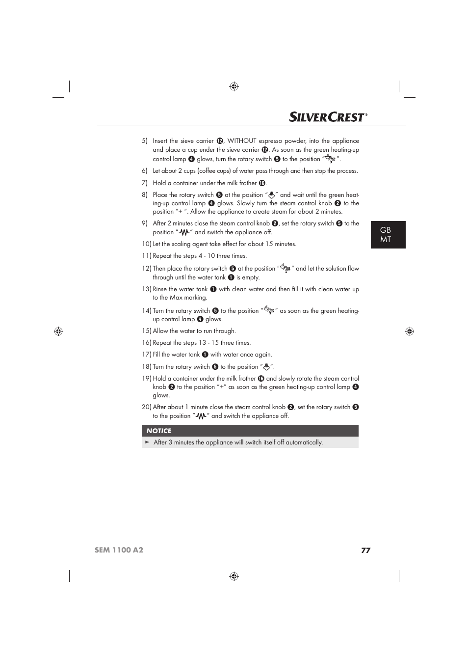 Gb mt | Silvercrest SEM 1100 A2 User Manual | Page 79 / 102