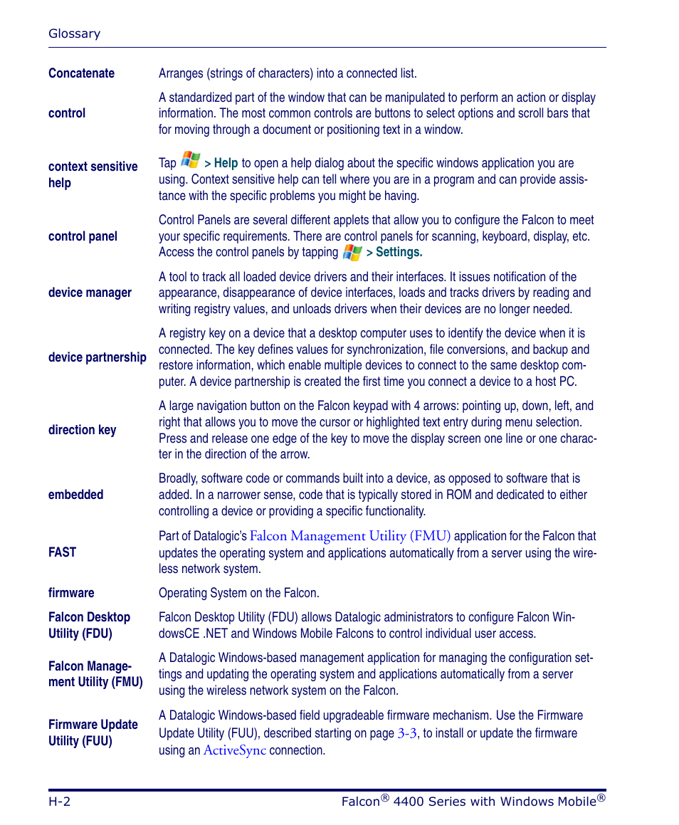 Datalogic Scanning FALCON 4400 SERIES User Manual | Page 196 / 212