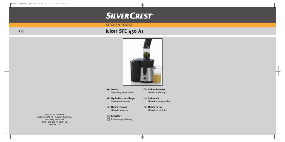 Silvercrest SFE 450 A1 User Manual | 86 pages