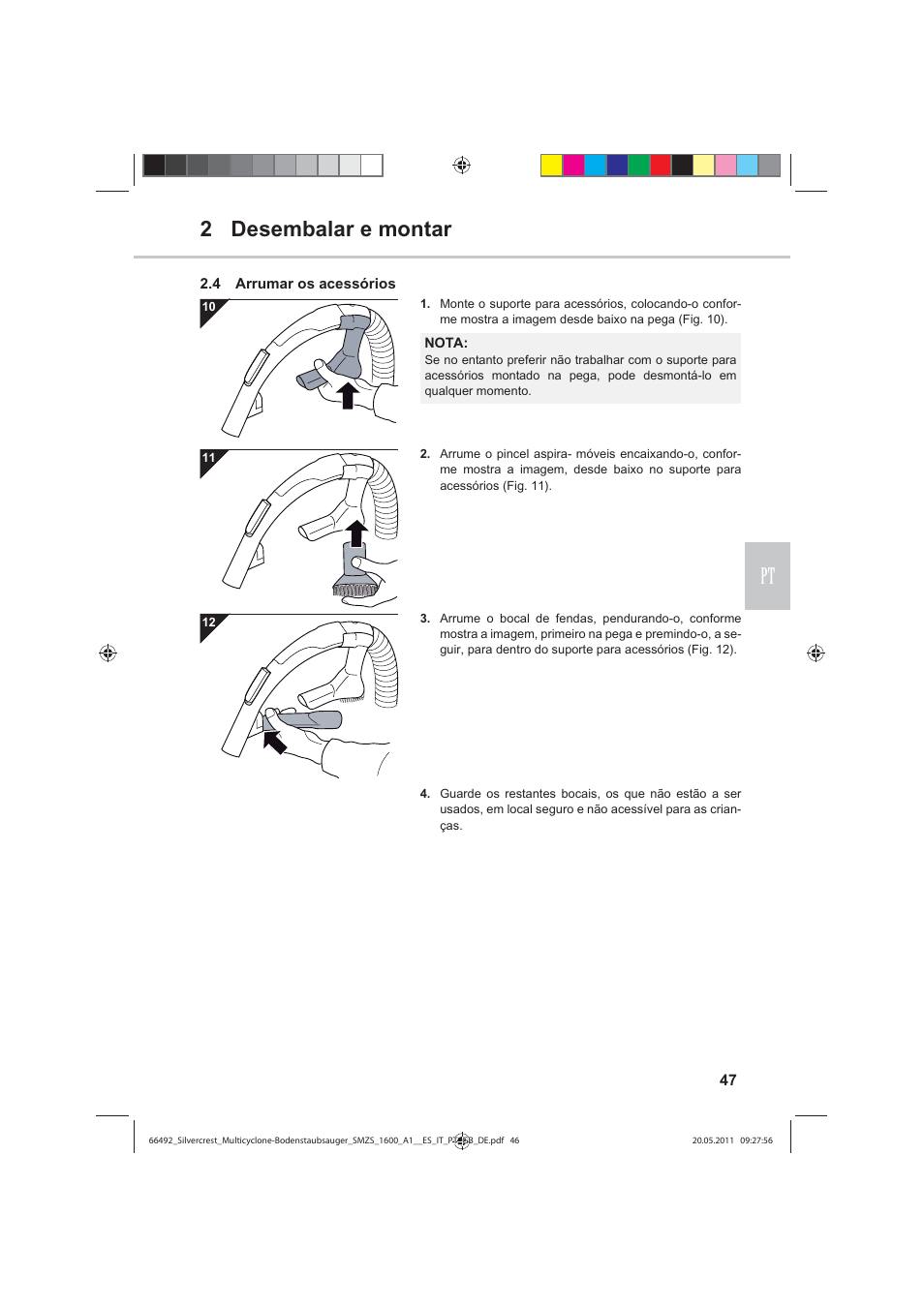 2 desembalar e montar pt | Silvercrest SMZS 1600 A1 User Manual | Page 47 / 98