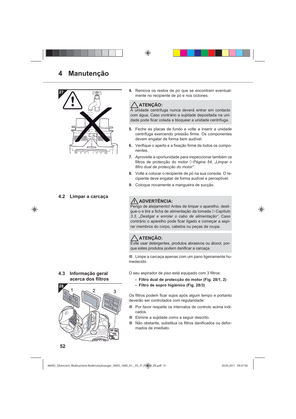 4 manutenção | Silvercrest SMZS 1600 A1 User Manual | Page 52 / 98