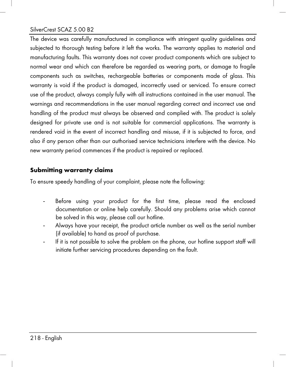 Silvercrest SCAZ 5.00 B2 User Manual | Page 220 / 222
