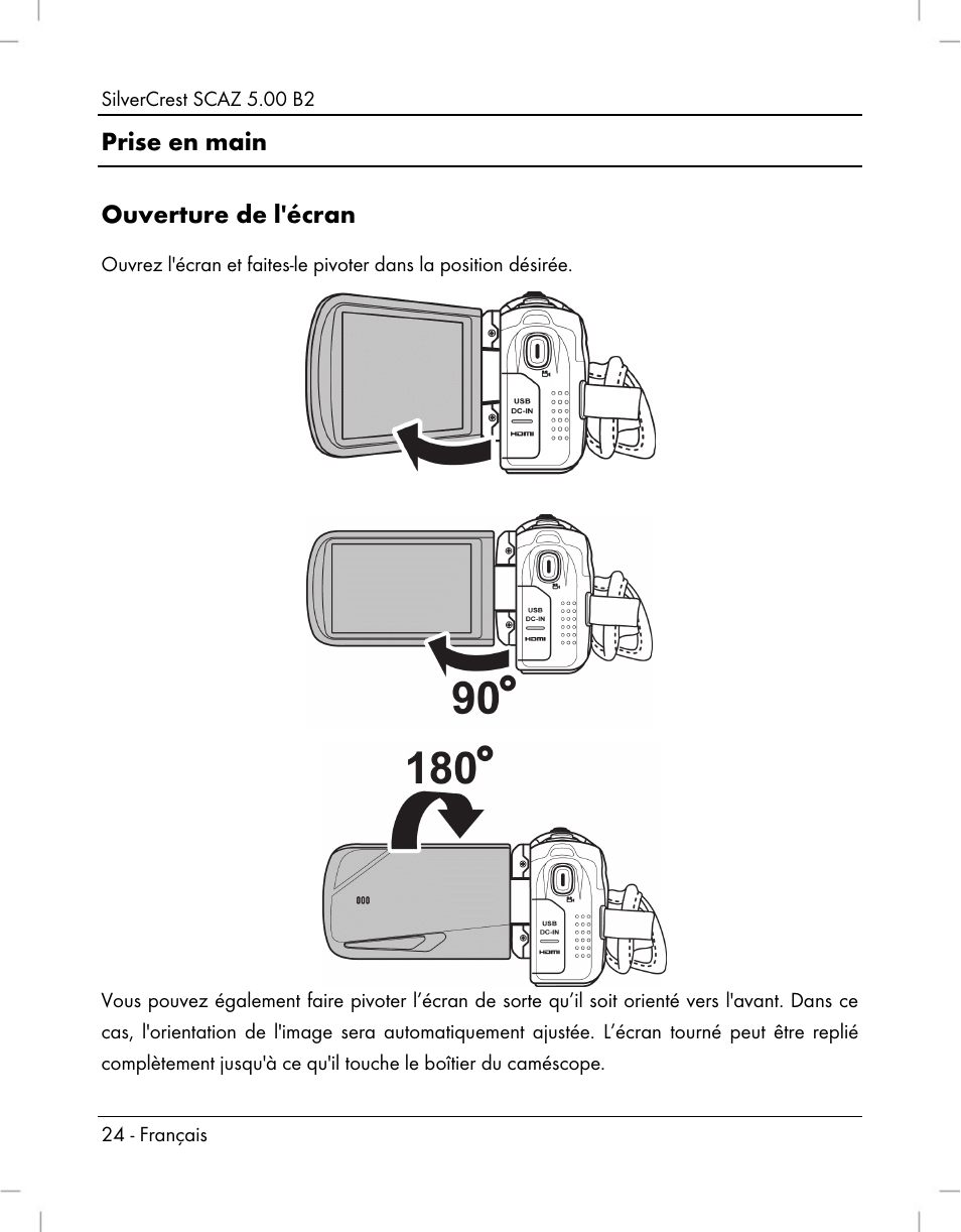 Prise en main ouverture de l'écran | Silvercrest SCAZ 5.00 B2 User Manual | Page 26 / 222