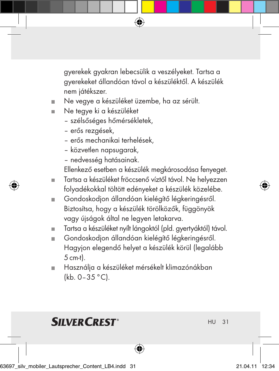 Silvercrest Z30813 User Manual | Page 29 / 77