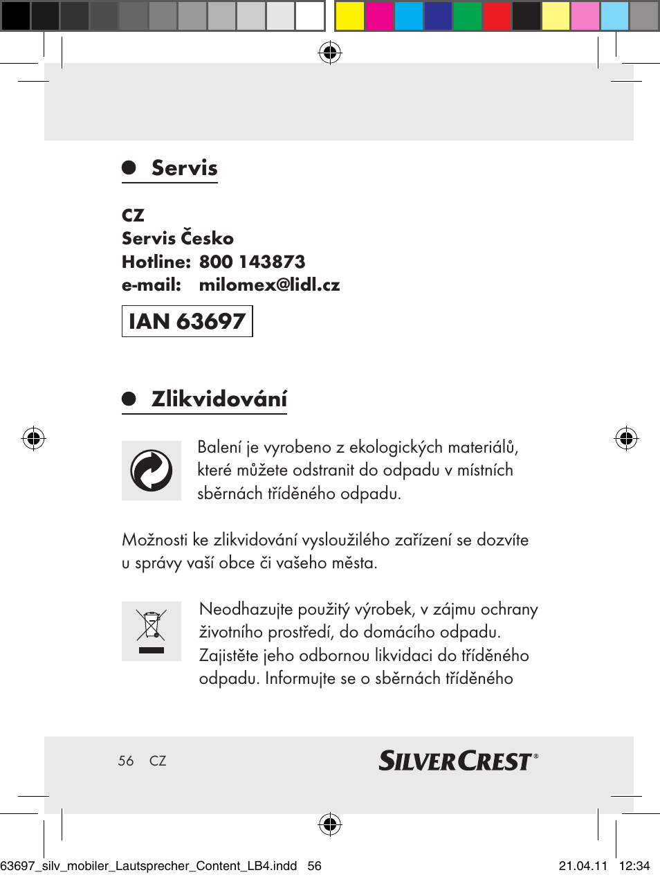 Servis | Silvercrest Z30813 User Manual | Page 54 / 77