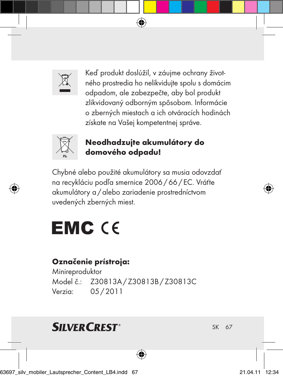 Silvercrest Z30813 User Manual | Page 65 / 77