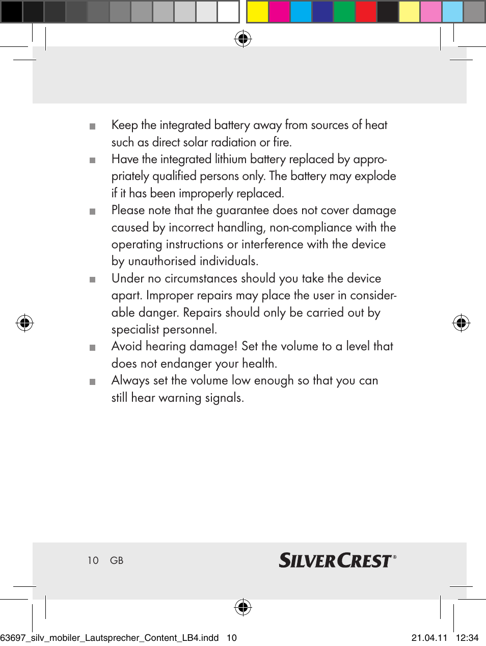 Silvercrest Z30813 User Manual | Page 8 / 77