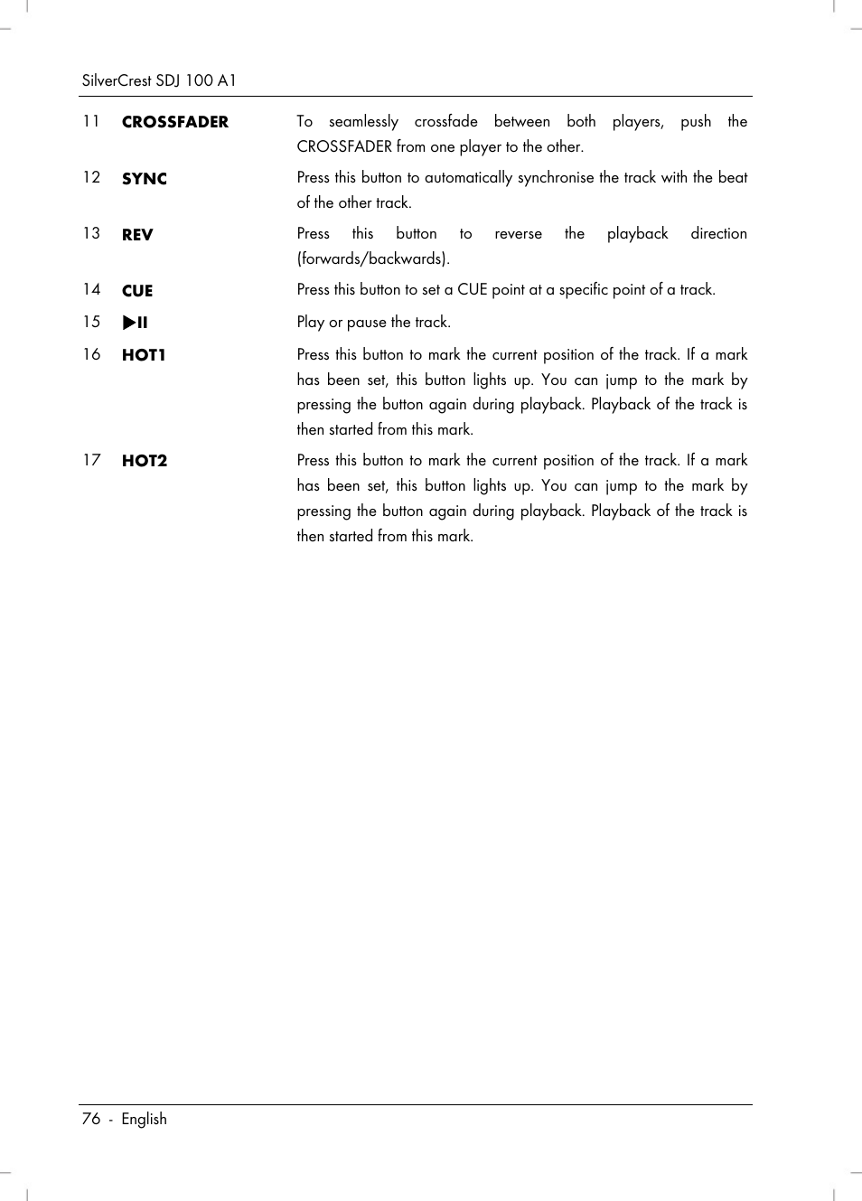 Silvercrest SDJ 100 A1 User Manual | Page 78 / 90