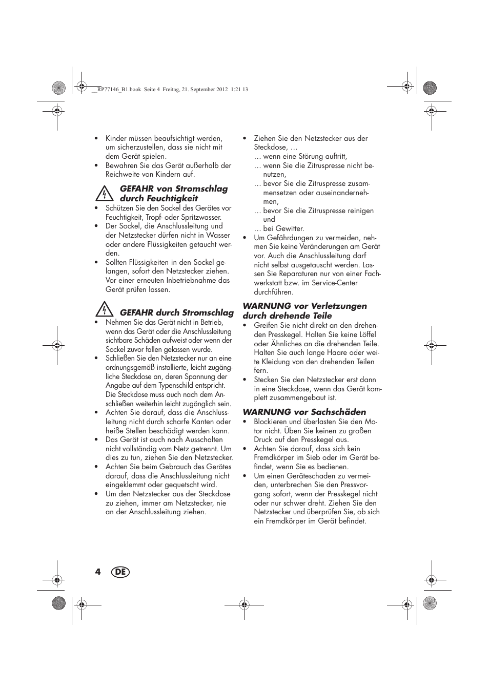 Silvercrest SZP 25 B1 User Manual | Page 6 / 46