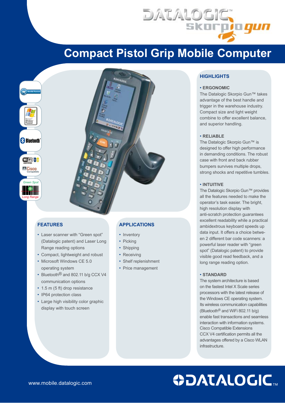 Datalogic Scanning Mobile Computer User Manual | 2 pages