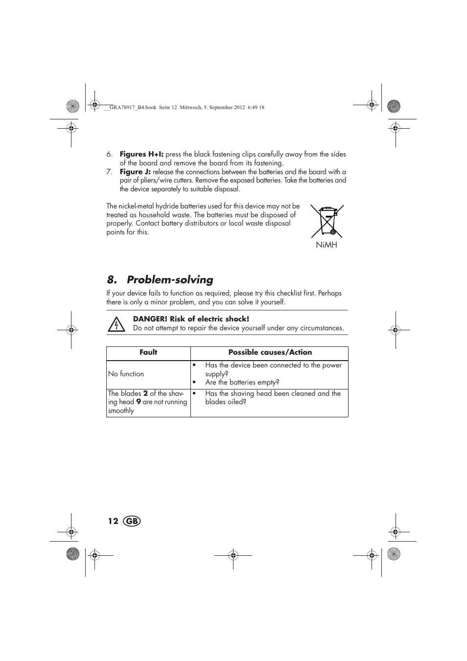 Problem-solving | Silvercrest SHBS 600 A1 User Manual | Page 14 / 104