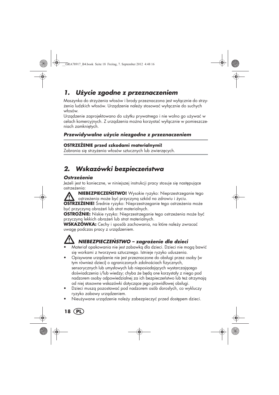 U ycie zgodne z przeznaczeniem, Wskazówki bezpiecze stwa | Silvercrest SHBS 600 A1 User Manual | Page 20 / 104