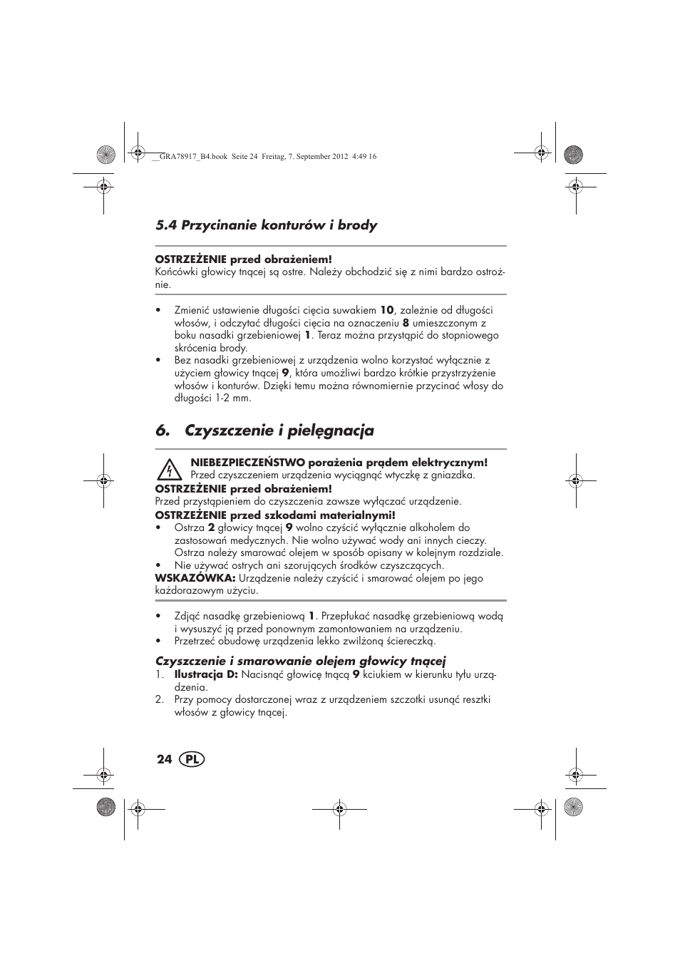 Czyszczenie i pielgnacja | Silvercrest SHBS 600 A1 User Manual | Page 26 / 104