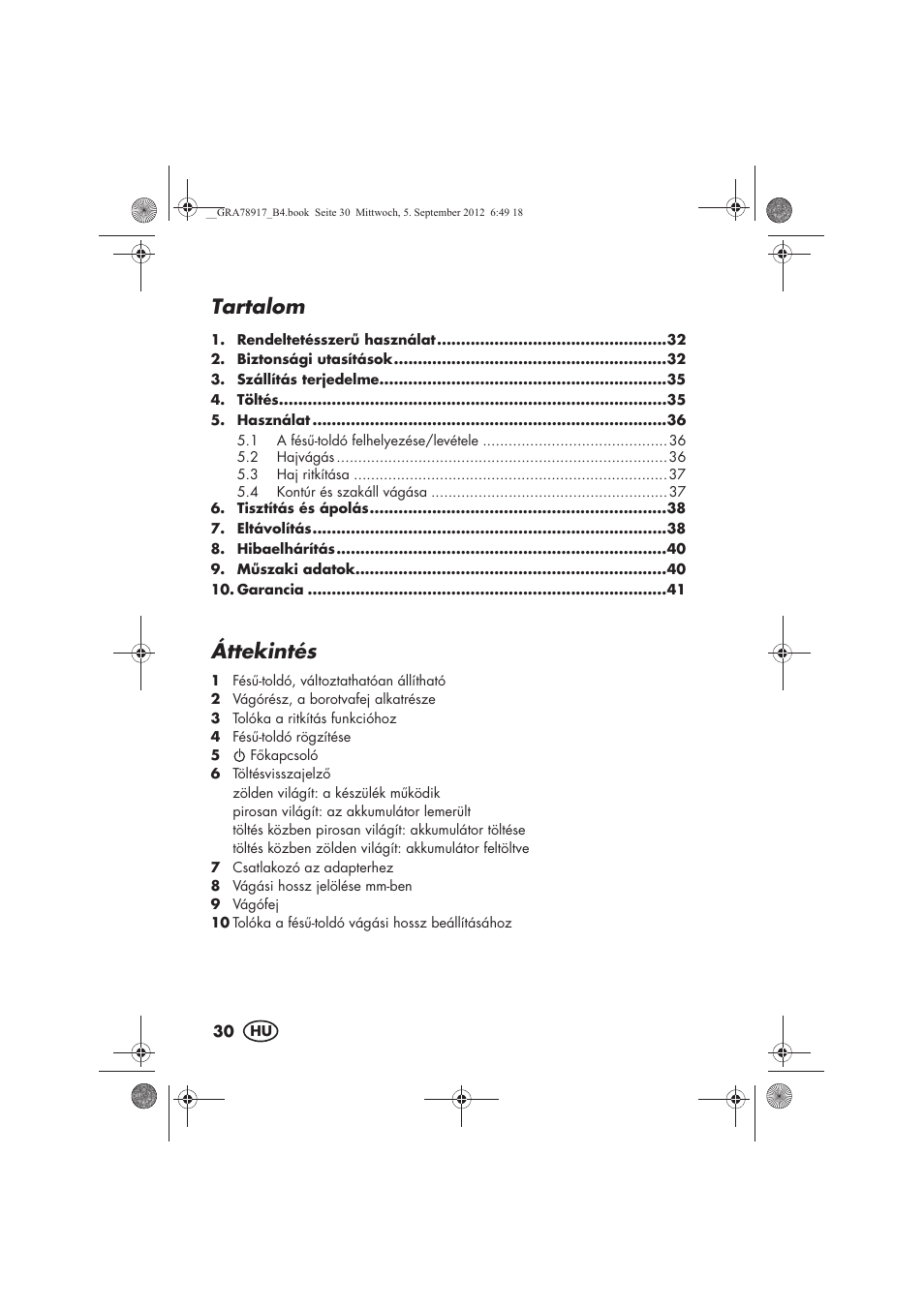 Tartalom, Áttekintés | Silvercrest SHBS 600 A1 User Manual | Page 32 / 104
