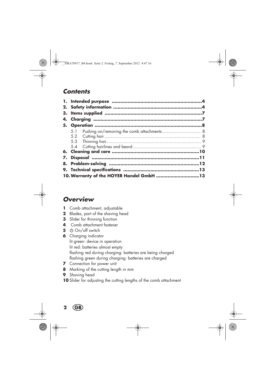 Silvercrest SHBS 600 A1 User Manual | Page 4 / 104