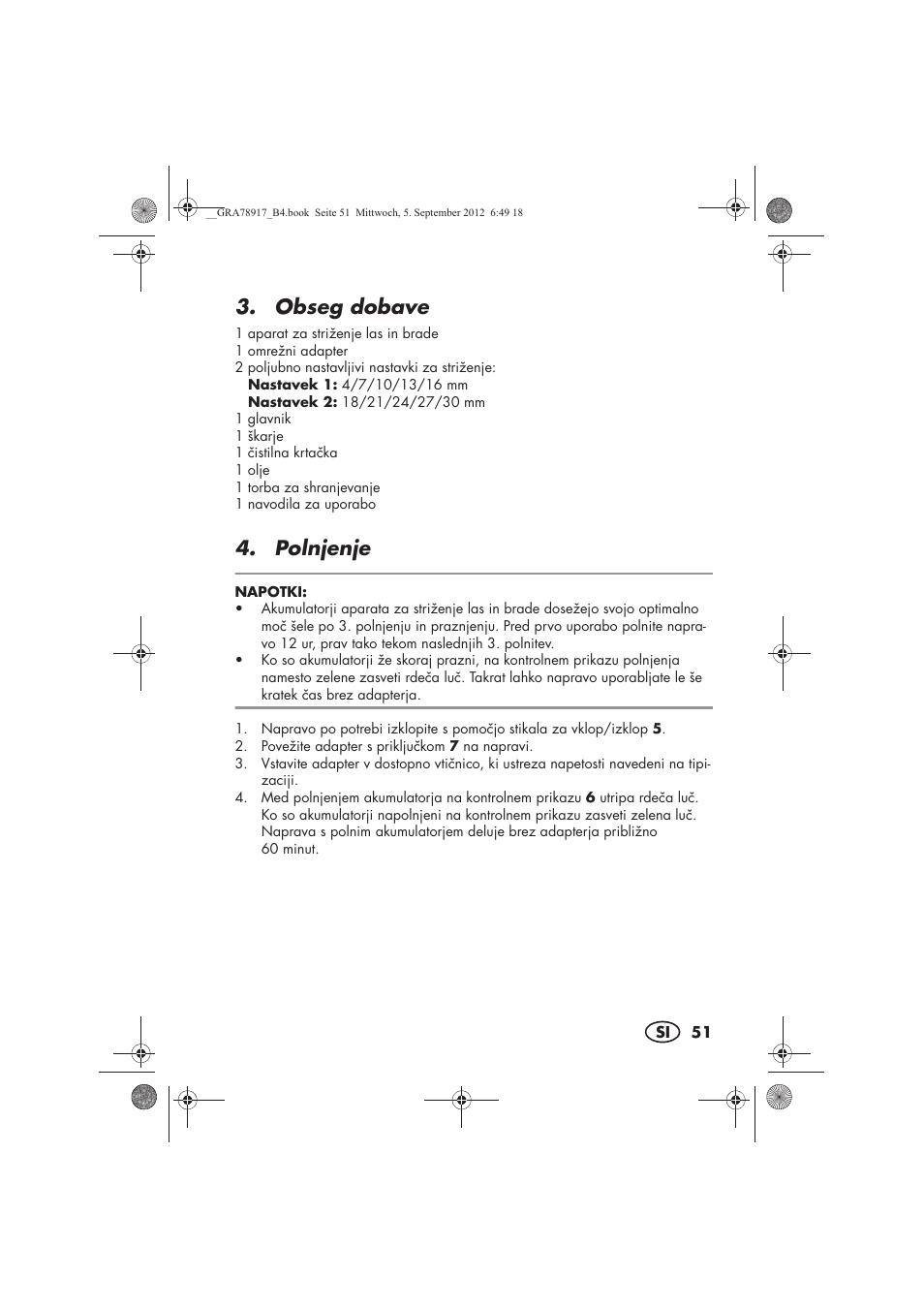 Obseg dobave, Polnjenje | Silvercrest SHBS 600 A1 User Manual | Page 53 / 104