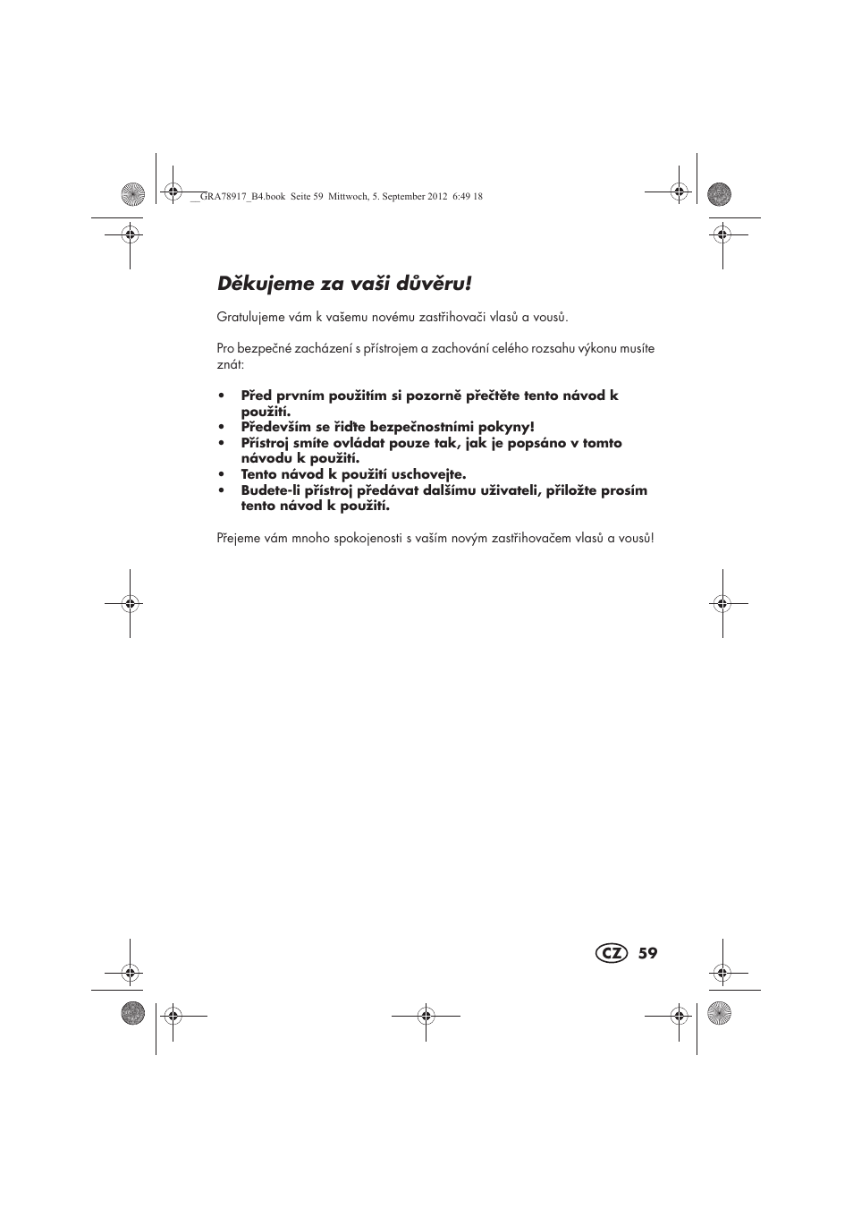 Dkujeme za vaši dvru | Silvercrest SHBS 600 A1 User Manual | Page 61 / 104