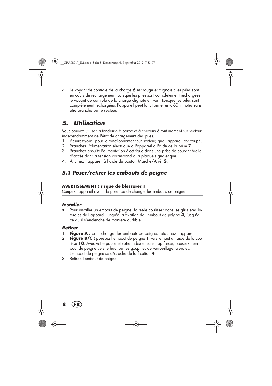 Utilisation | Silvercrest SHBS 600 A1 User Manual | Page 10 / 64