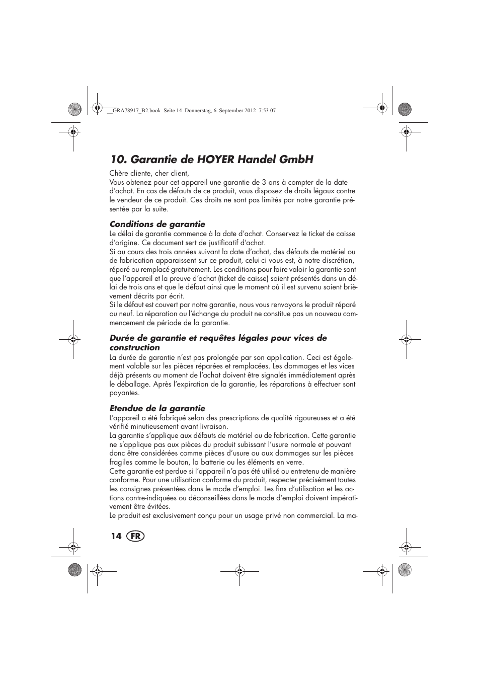 Garantie de hoyer handel gmbh | Silvercrest SHBS 600 A1 User Manual | Page 16 / 64