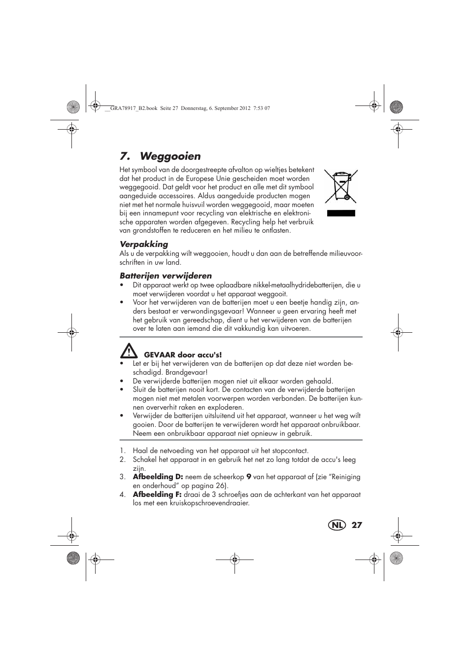 Weggooien | Silvercrest SHBS 600 A1 User Manual | Page 29 / 64