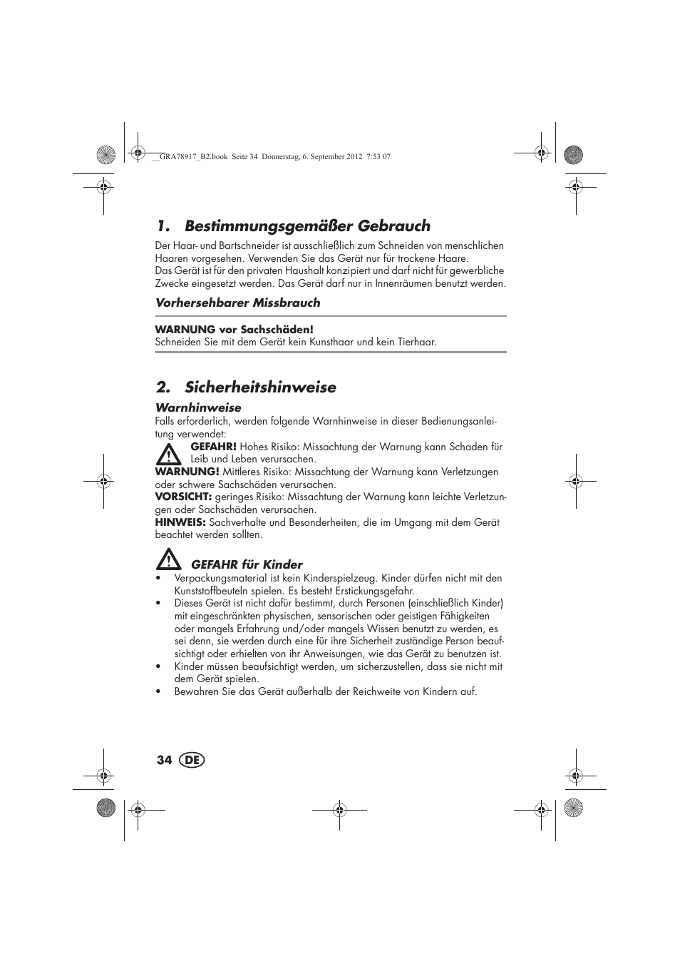 Bestimmungsgemäßer gebrauch, Sicherheitshinweise | Silvercrest SHBS 600 A1 User Manual | Page 36 / 64