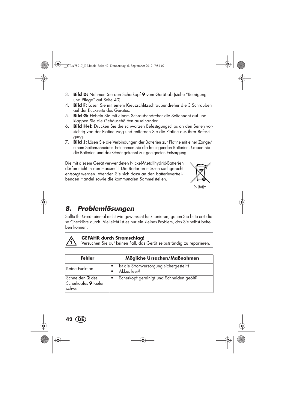 Problemlösungen | Silvercrest SHBS 600 A1 User Manual | Page 44 / 64