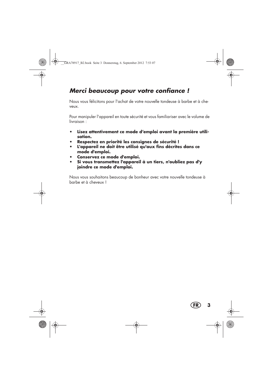 Merci beaucoup pour votre confiance | Silvercrest SHBS 600 A1 User Manual | Page 5 / 64