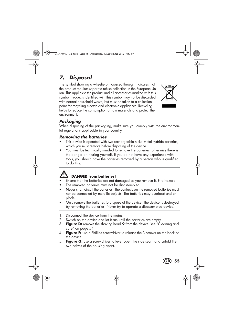 Disposal | Silvercrest SHBS 600 A1 User Manual | Page 57 / 64