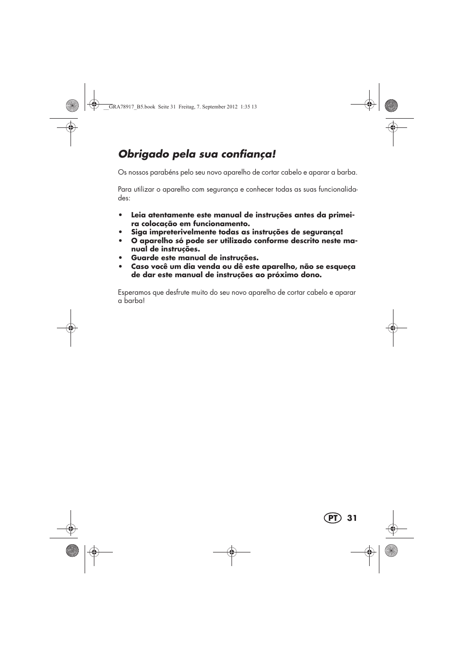 Obrigado pela sua confiança | Silvercrest SHBS 600 A1 User Manual | Page 33 / 76