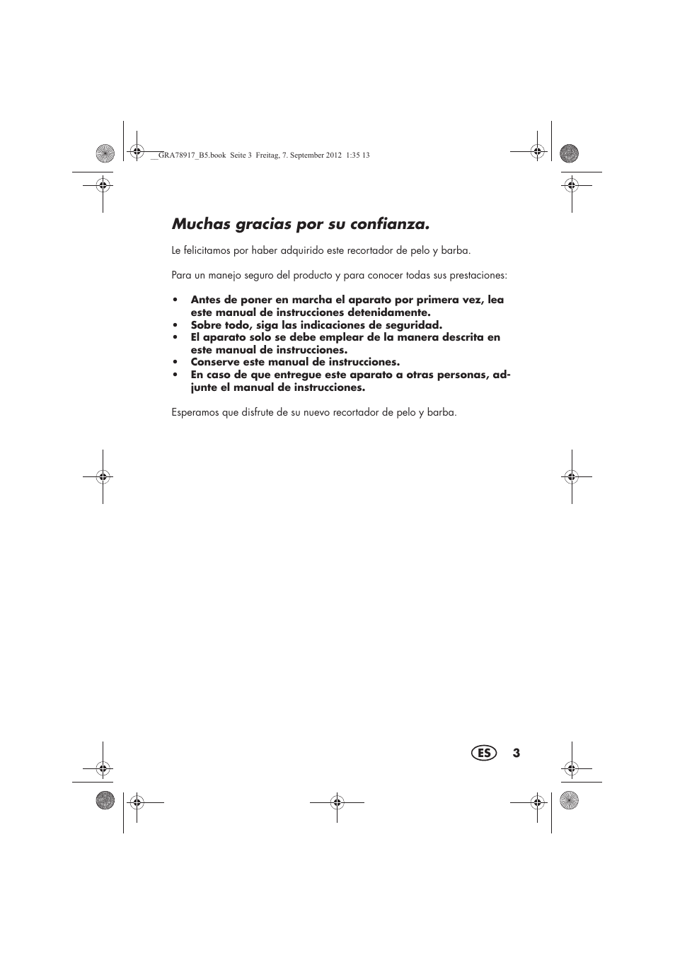 Muchas gracias por su confianza | Silvercrest SHBS 600 A1 User Manual | Page 5 / 76