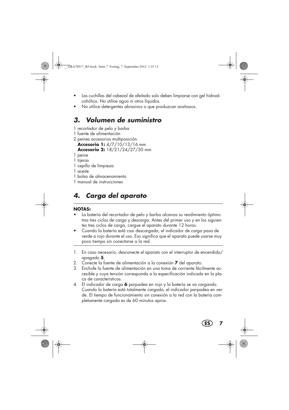 Volumen de suministro, Carga del aparato | Silvercrest SHBS 600 A1 User Manual | Page 9 / 76