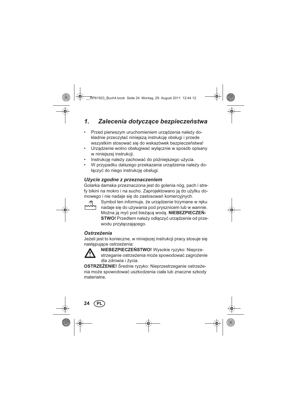 Zalecenia dotyczce bezpieczestwa | Silvercrest SDR 1000 A1 User Manual | Page 26 / 154