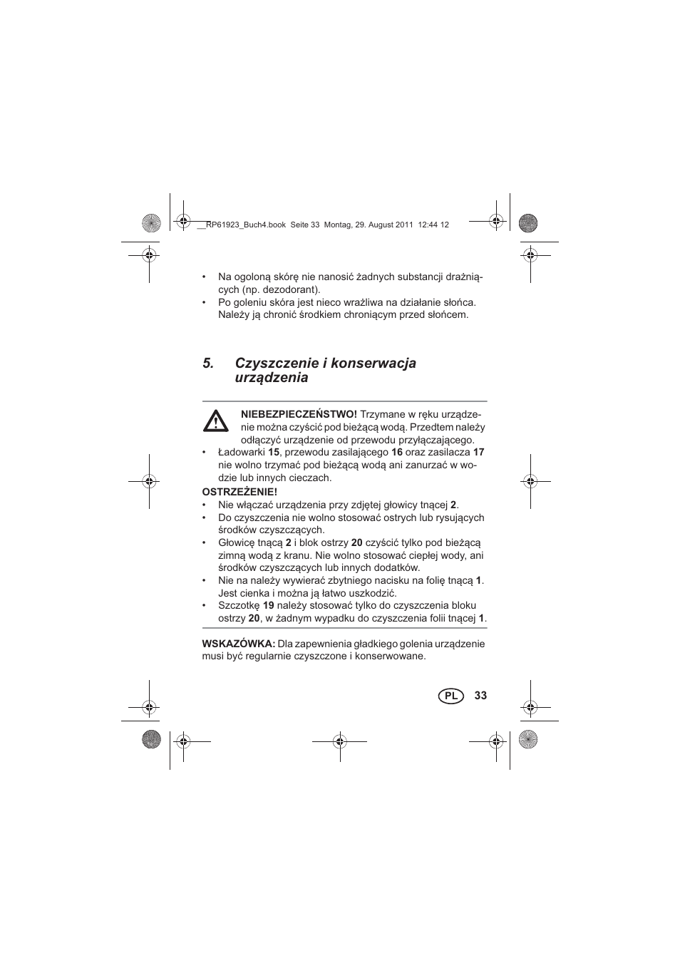 Czyszczenie i konserwacja urzdzenia | Silvercrest SDR 1000 A1 User Manual | Page 35 / 154