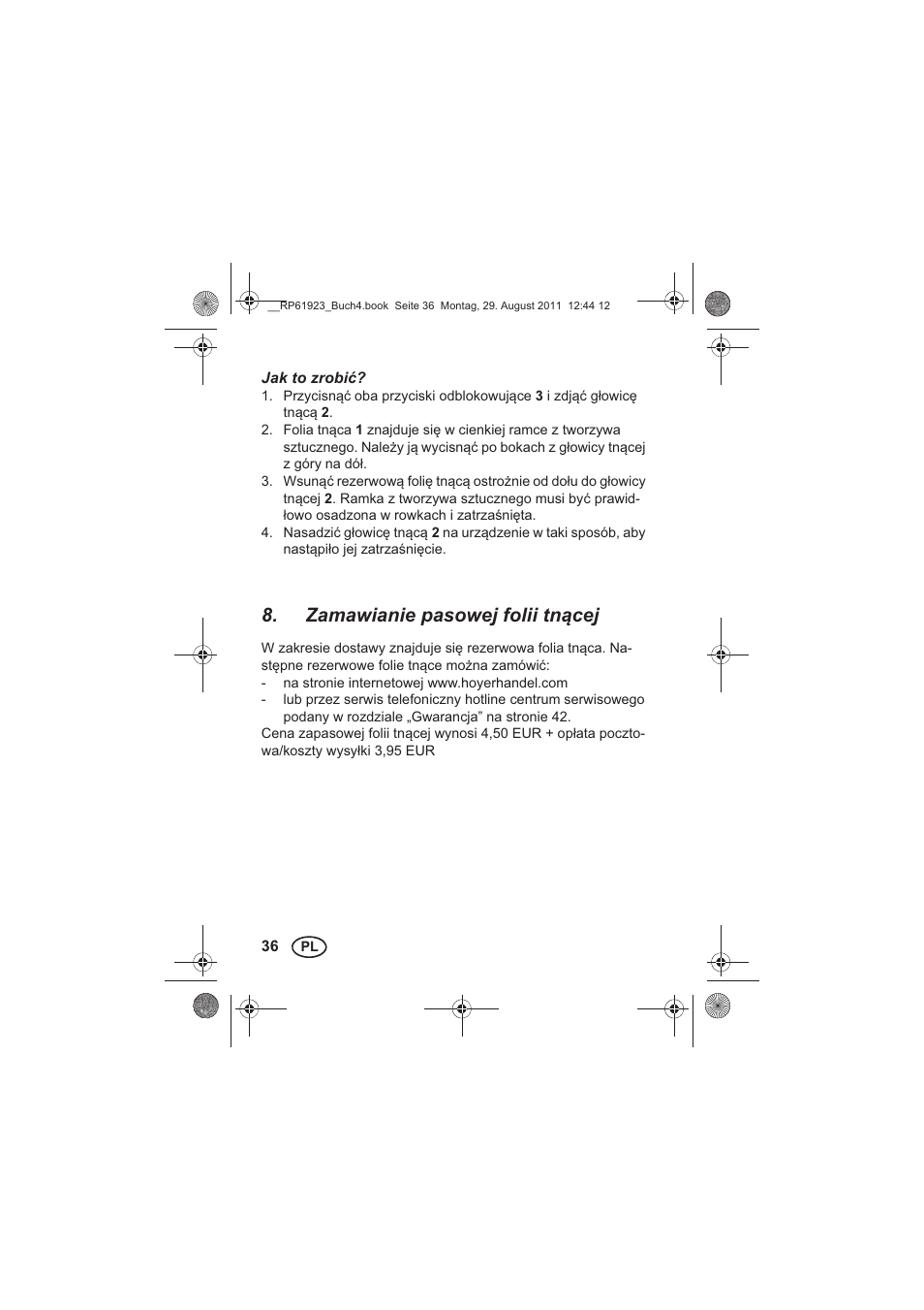 Zamawianie pasowej folii tncej | Silvercrest SDR 1000 A1 User Manual | Page 38 / 154