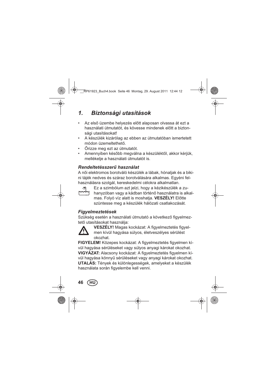 Biztonsági utasítások | Silvercrest SDR 1000 A1 User Manual | Page 48 / 154