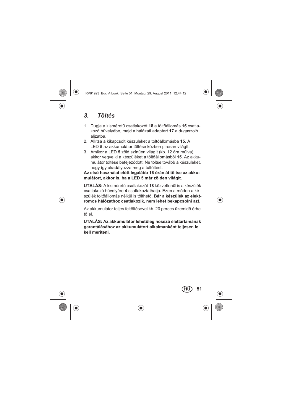 Töltés | Silvercrest SDR 1000 A1 User Manual | Page 53 / 154