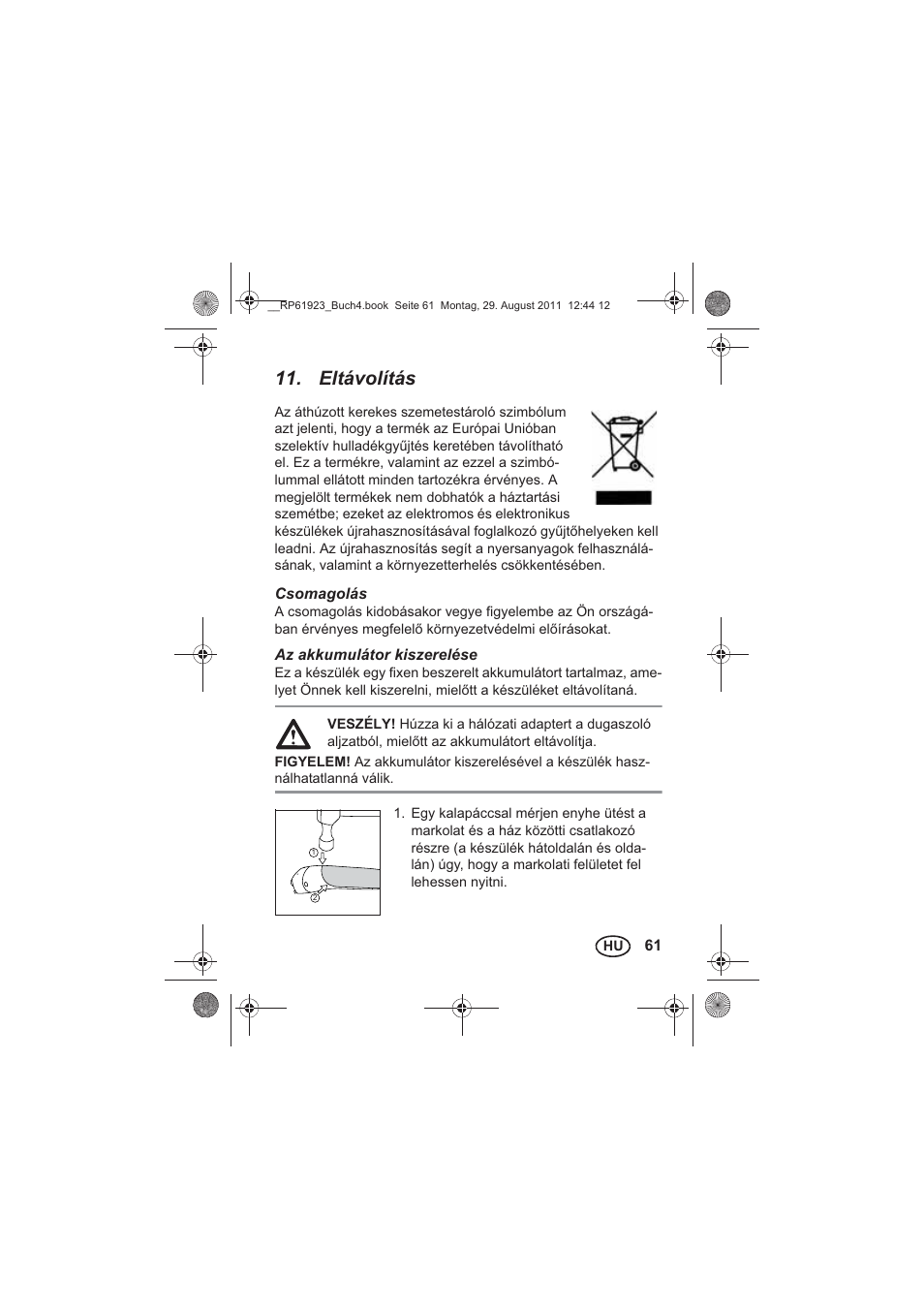 Eltávolítás | Silvercrest SDR 1000 A1 User Manual | Page 63 / 154