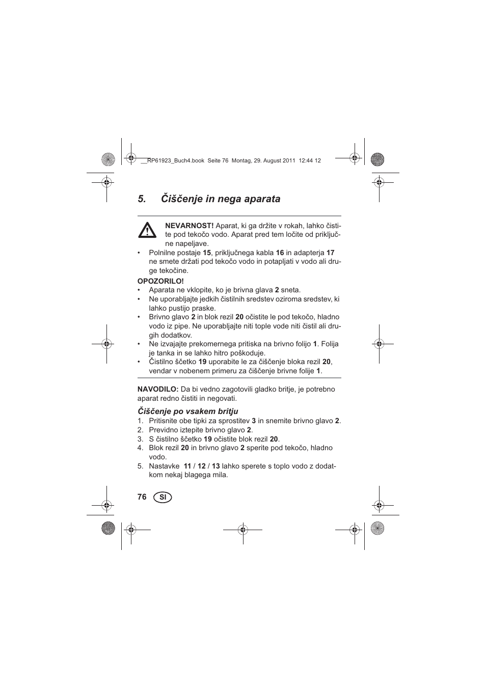 išenje in nega aparata | Silvercrest SDR 1000 A1 User Manual | Page 78 / 154