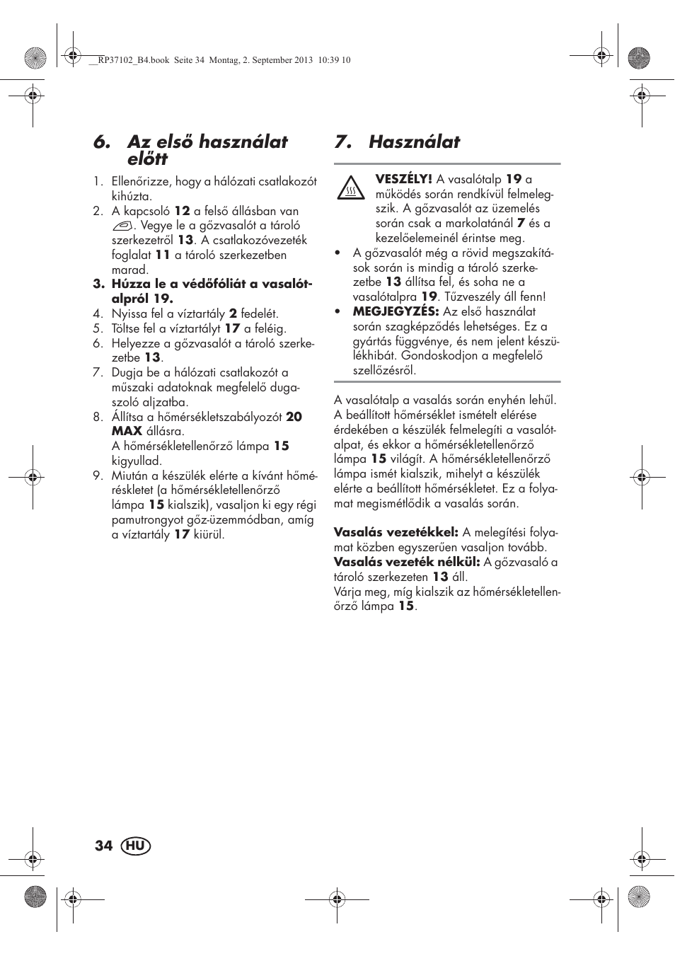 Az els használat eltt, Használat | Silvercrest SDBK 2400 C2 User Manual | Page 36 / 94