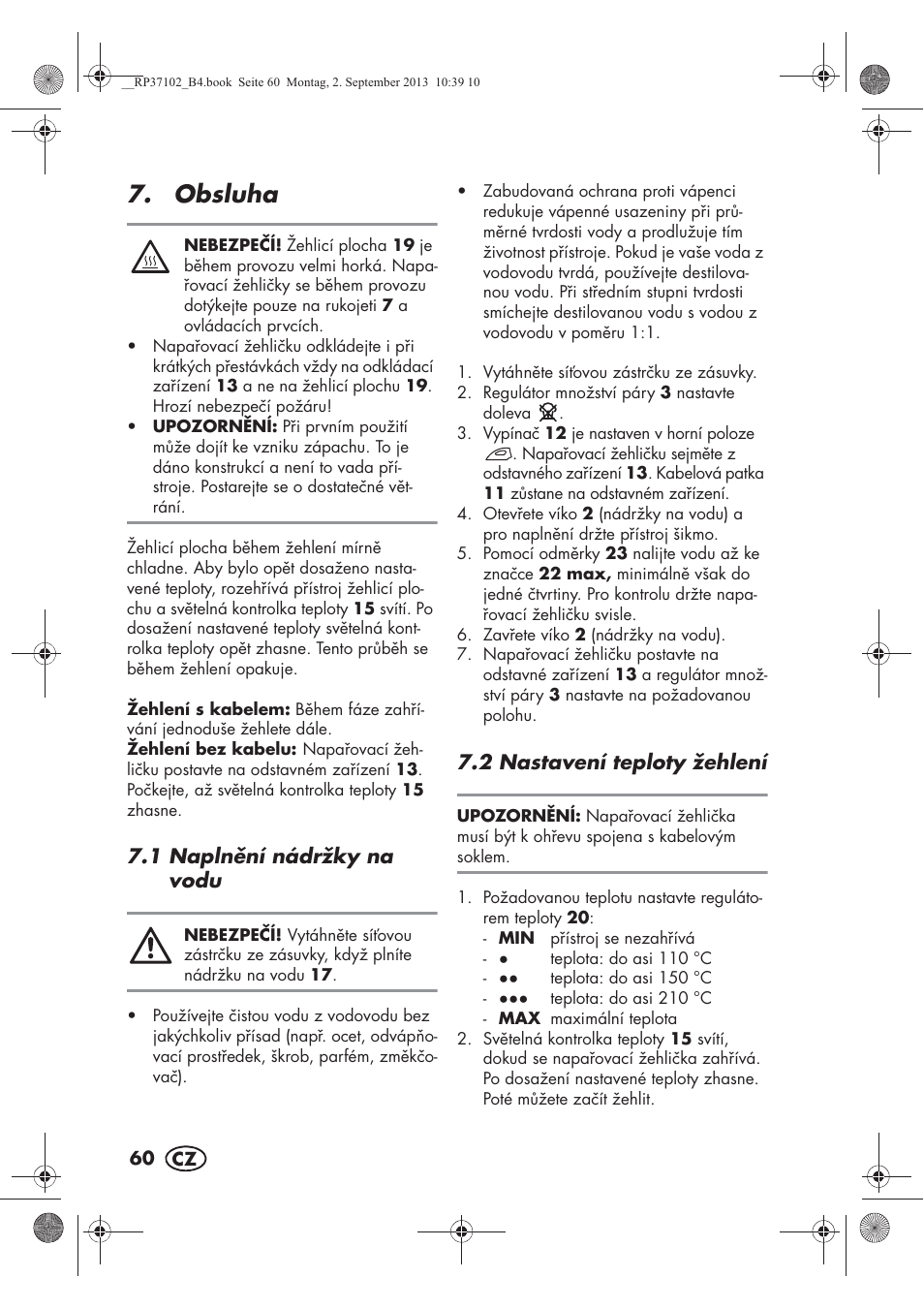 Obsluha | Silvercrest SDBK 2400 C2 User Manual | Page 62 / 94