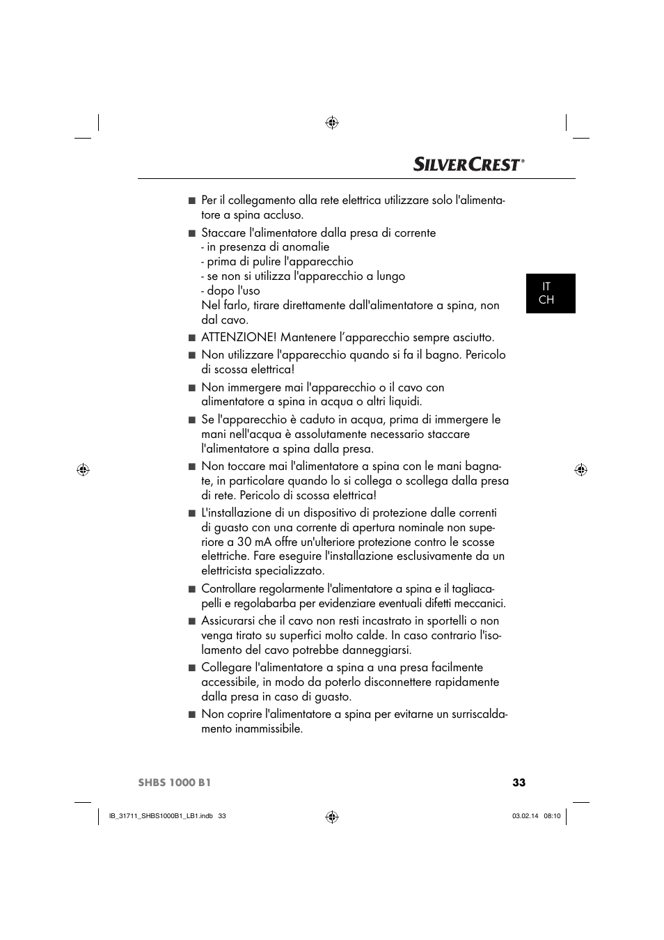 Silvercrest SHBS 1000 A1 User Manual | Page 36 / 74