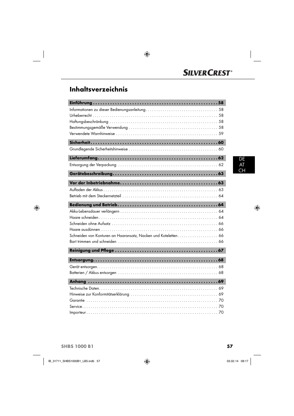 Silvercrest SHBS 1000 A1 User Manual | Page 60 / 74