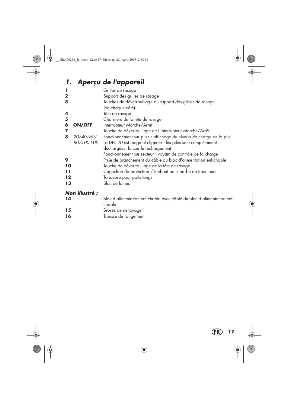 Aperçu de l'appareil | Silvercrest SFR 1200 A1 User Manual | Page 19 / 74