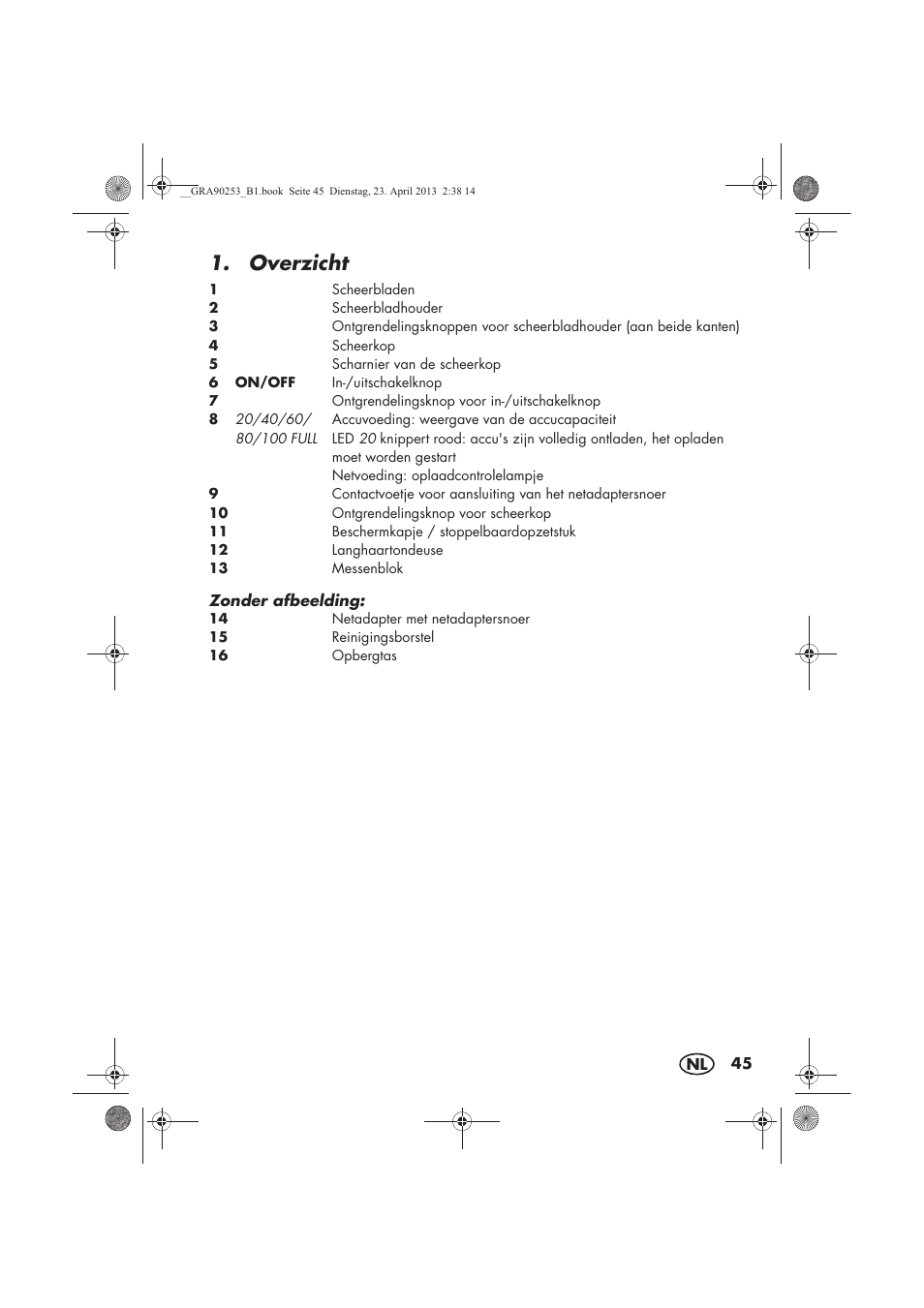 Overzicht | Silvercrest SFR 1200 A1 User Manual | Page 47 / 74